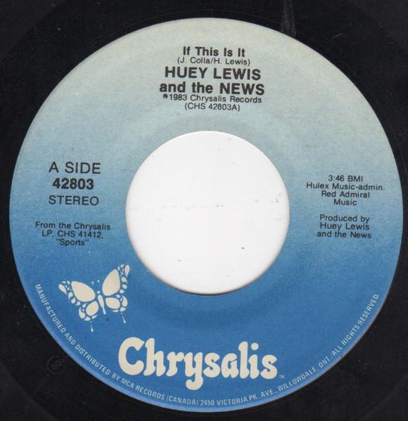 7-дюймовая пластинка HUEY LEWIS THE NEWS If This Is It 42803 CHRYSALIS 1984 Канада Рок Б/у