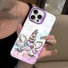 Мультяшный чехол для телефона с единорогом для iPhone 16 15 14 13 12 11 Pro Max X XR XSMAX 8 7 Plus Матовый противоударный задний чехол