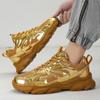 Роскошные золотые кроссовки мужские глянцевые повседневные мужские кроссовки модные сетчатые легкие кроссовки мужские zapatillas de hombre
