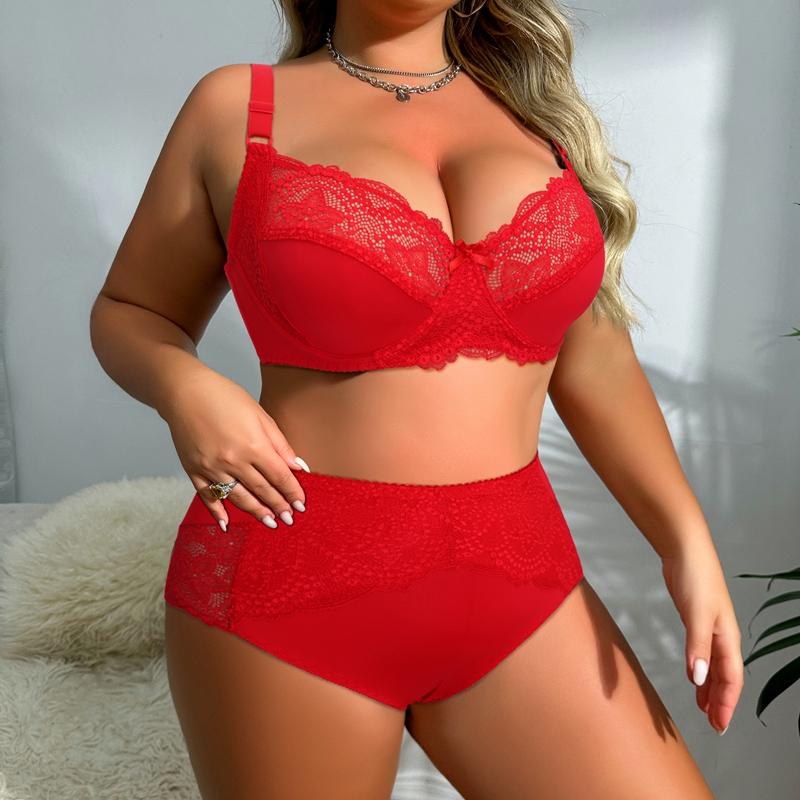Кружевное нижнее белье с цветочным принтом для женщин, комплект с бюстгальтером больших размеров, чашка D, XL, 2XL, 3XL, 4XL, 5XL, 6XL, бюстгальтеры с полной чашкой и ультратонкие трусы