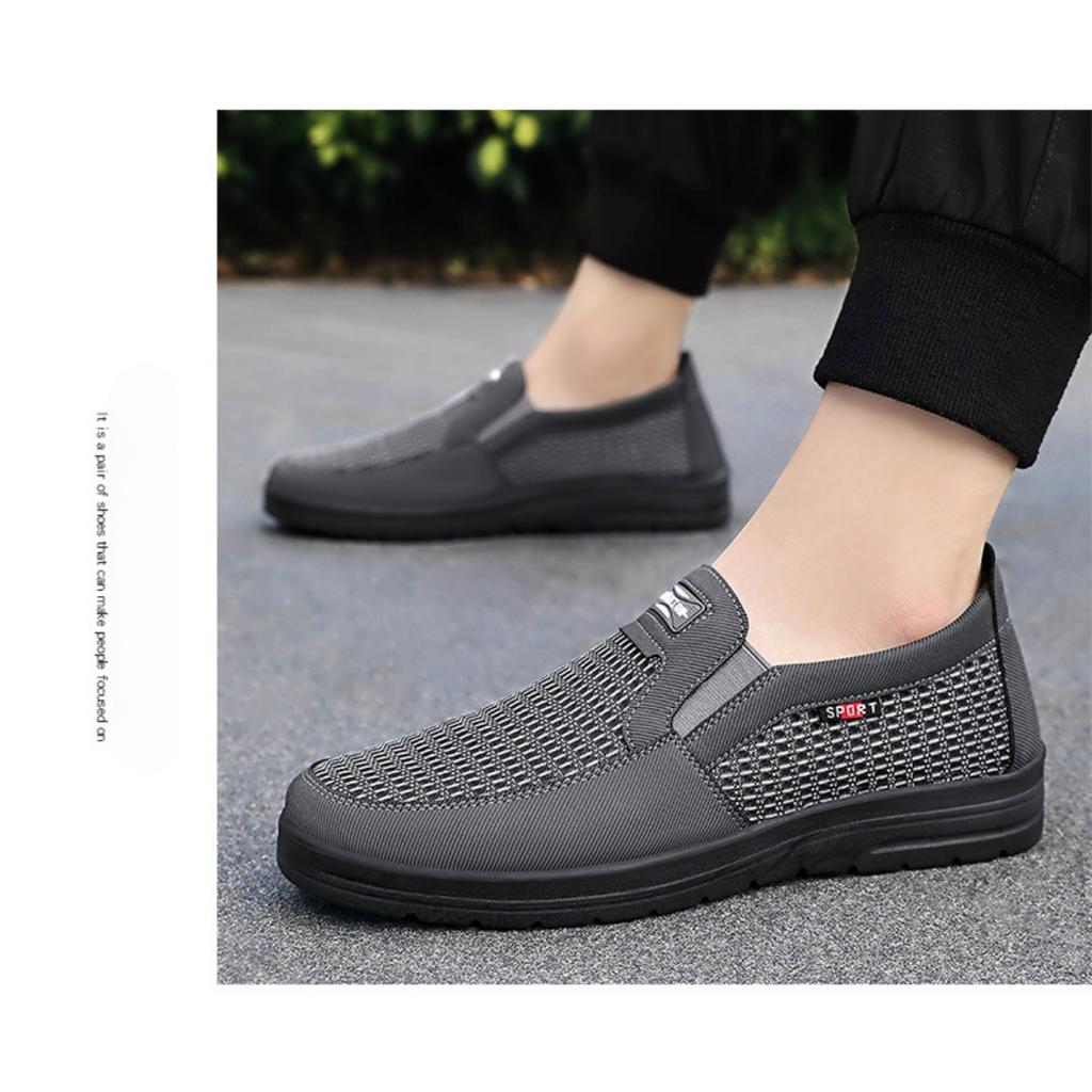 Мужские дышащие сетчатые туфли, легкие туфли на мягкой подошве, туфли с неглубоким горлом