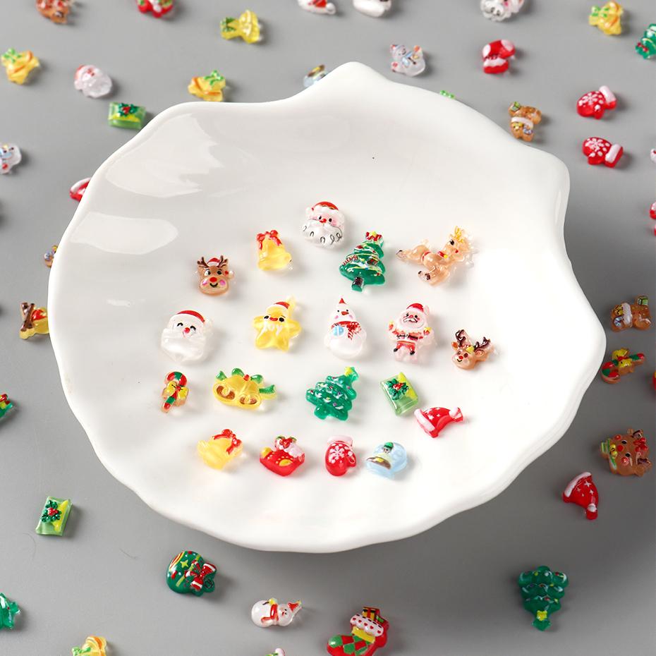 Xiaomi Cute Snowman Santa Claus Nail Art Decorations Christmas Ornament Candy Cane Snow Globe Design Nail Jewelry Manicure Accessories