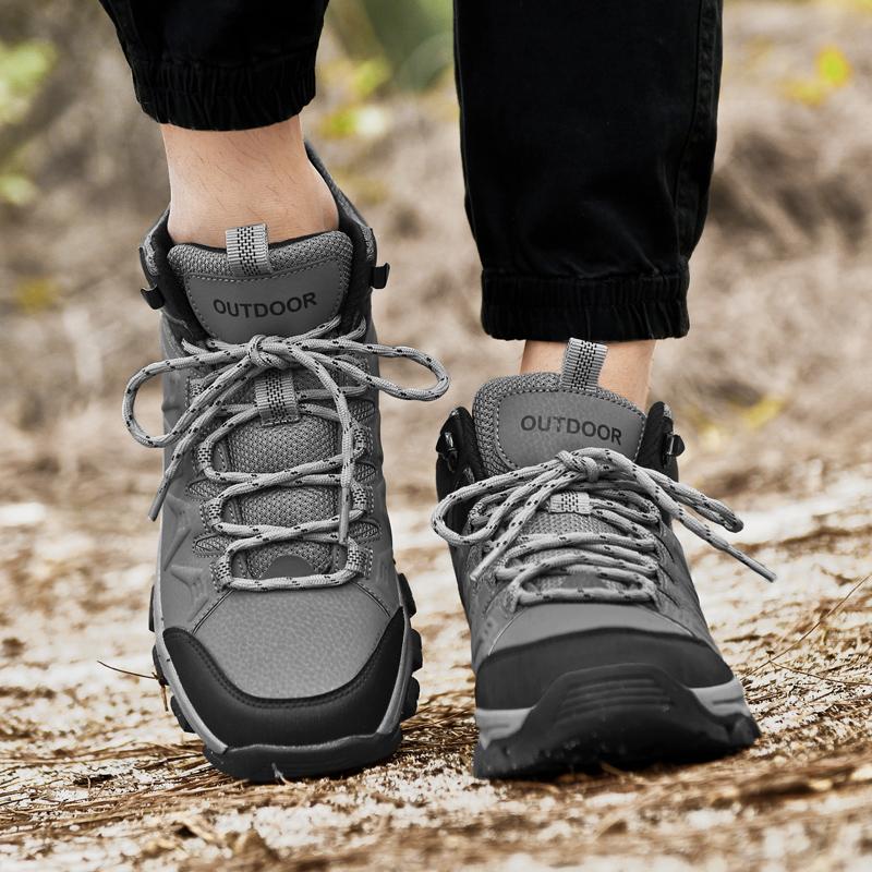 Мужская тренировочная обувь, уличная нескользящая обувь для скалолазания, мужские водонепроницаемые кожаные кроссовки на шнуровке