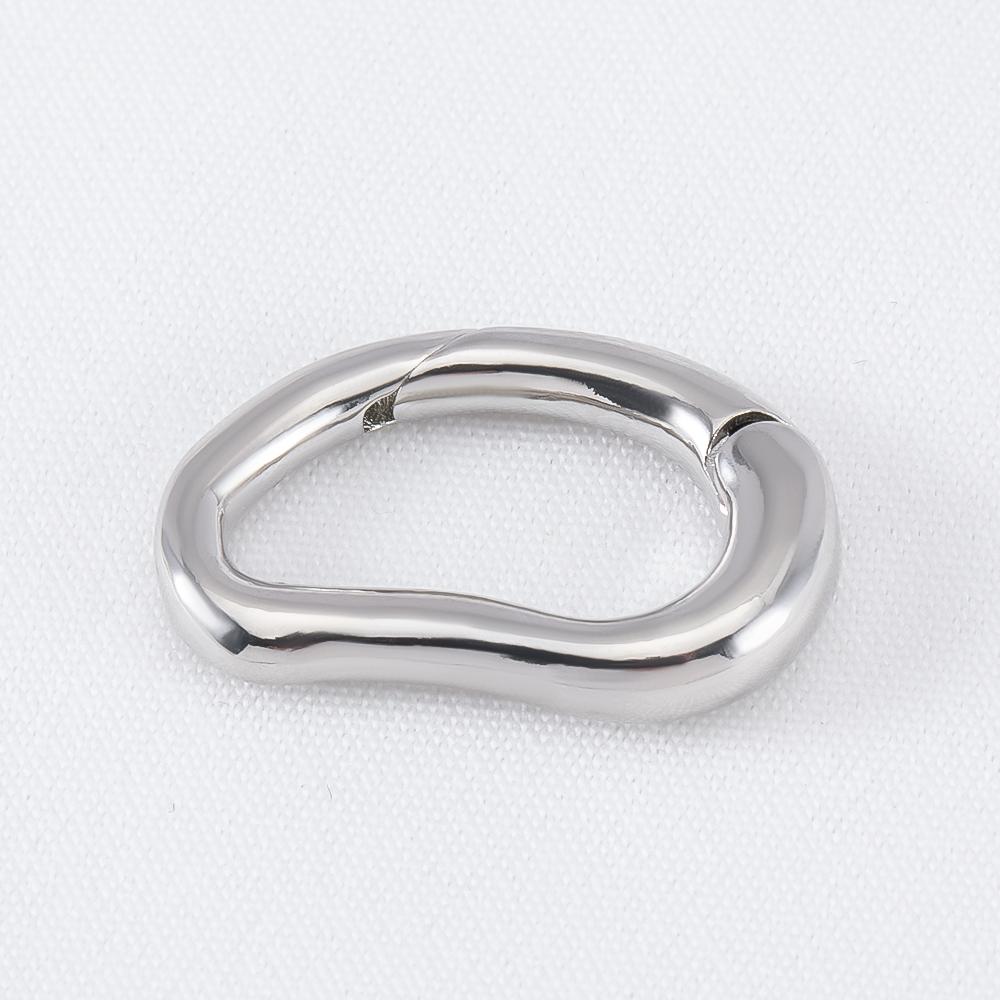 18K Plated D-Ring Pea-shaped Spring Clasp for Bracelet Making Brass Buckle Clasp Carabiner Locks for Jewelry Making Accessories