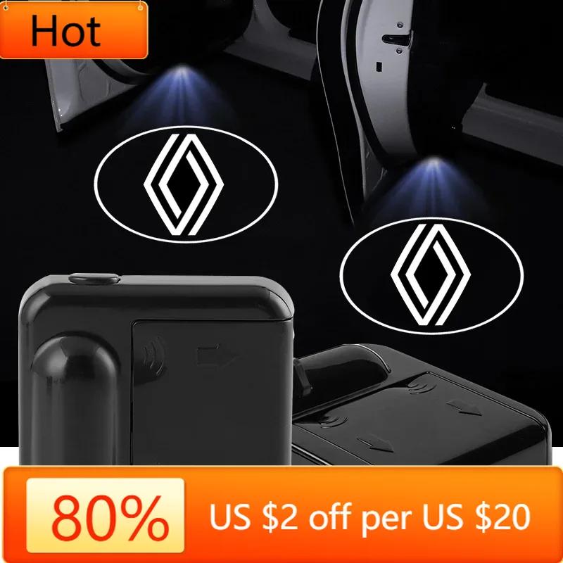 2026 Hot For Renault Interior Stickers Car Door LED HD Welcome Courtesy Shadow Projector Lamp Logo Light For Renault DUSTER Mega