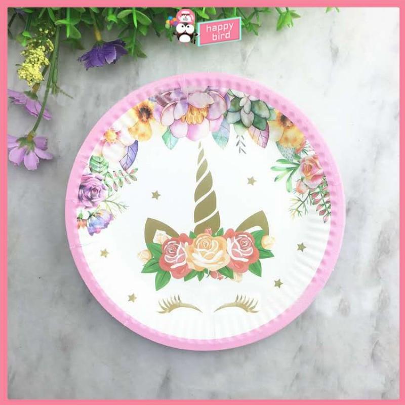 10 шт., бумажные тарелки с тематикой единорога, ресницы, тарелка единорога, вечерние украшения для дня рождения, посуда