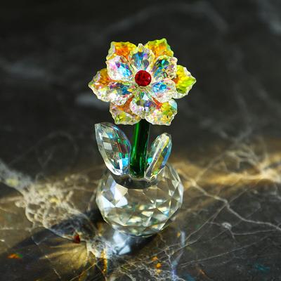 1 шт. хрустальная статуэтка подсолнуха, стеклянное цветочное украшение, романтический свадебный подарок на День святого Валентина, декоративный коллекционный ловец солнца