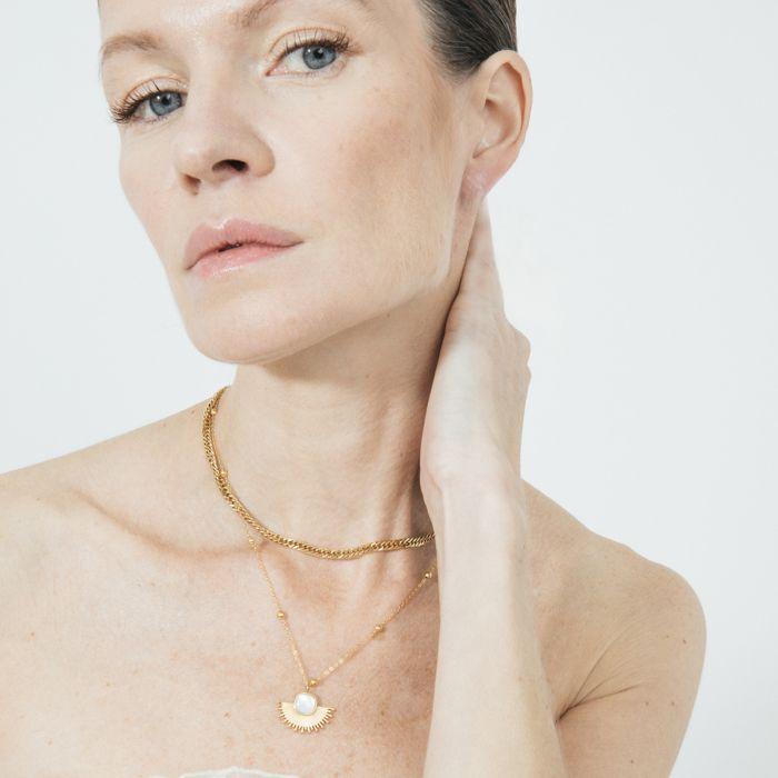 Collier Luxenter avec nacre blanche finition or 18K - Sycu
