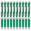 Pentel EnerGel Gel Ballpoint Silver 10 Pens Pen, Retractable, 0.5mm, Barrel, Green,
