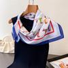 Light Luxury Dachshund Animal Printed Chiffon Square Scarf Shawl 70*70cm Versatile High-End Neck Wrap for Women