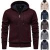 Мужской свитер с толстым бархатом, повседневный вязаный свитер, модная куртка с капюшоном для мужчин