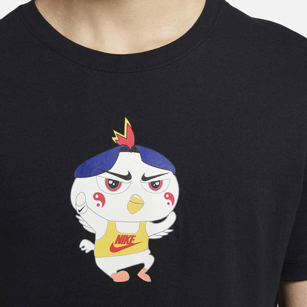 Nike Повседневная спортивная футболка с круглым вырезом и короткими рукавами с мультяшным принтом, мужские топы, черные DD1323-010