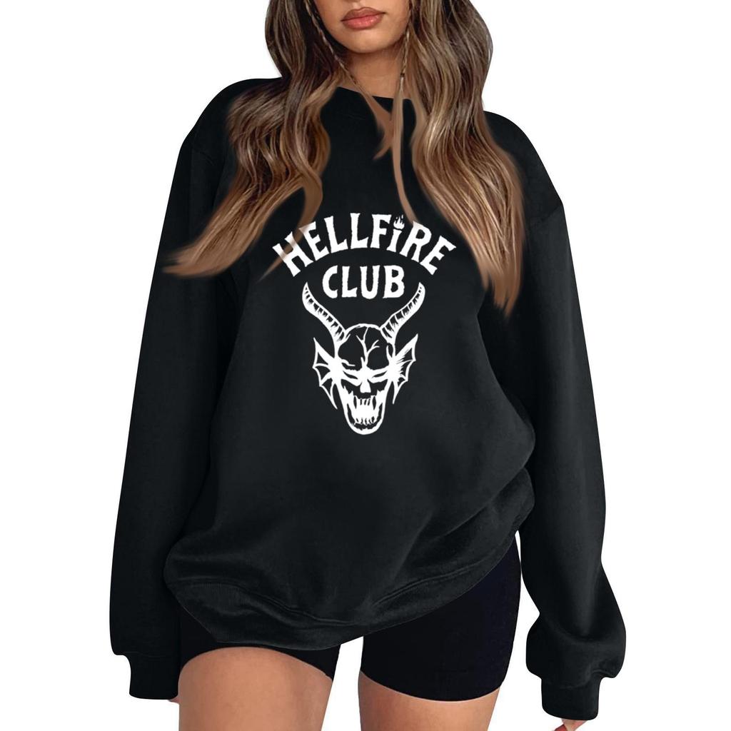 Женский модный повседневный пуловер с длинными рукавами и круглым вырезом с принтом