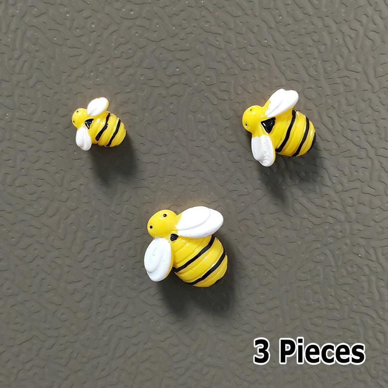 3-6-9 шт. 3 размера креативные магниты на холодильник из смолы в виде желтой пчелы для домашнего декора, милые магнитные наклейки на холодильник