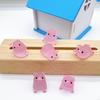 62KD 6Pcs Luminous Pig Ornaments Car Mini Resin Piggy Figures Miniatures Garden Pigs