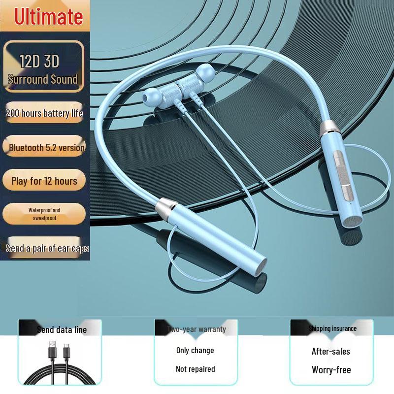 Новые спортивные беспроводные Bluetooth-наушники с шейным ободом: Высококачественный звук и сверхдолгое время работы от аккумулятора для бега