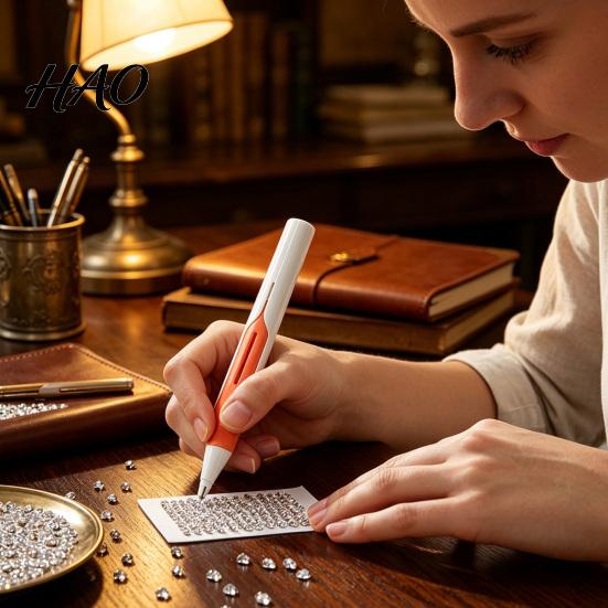 Reloadable Drill Pen Automatic Rhinestone Art Bead Dispenser, Painting Applicator Tool, Portable Wax-free for 2.8mm Round Drills