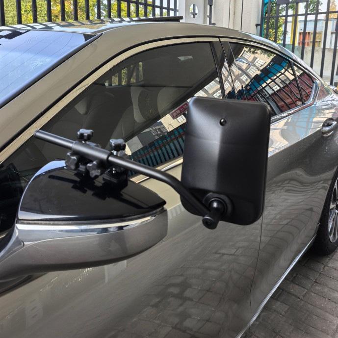 Caravan Towing Extended Rearview Mirror with Clip-on Mount, 7 inch Wide View