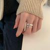 Корейский Холодный Ветер Инс Нишевый Весенний Простой и Универсальный Двухслойный Волнообразный Открытый Перстень