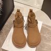 Модные балетки до щиколотки Женские зимние кроссовки-ботинки с ремешком и пряжкой Замшевые Зимняя мода Женская обувь Новый тренд 2025 Повседневная обувь для ходьбы Нескользящие ботинки