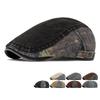 Color Block Denim Beret Men British Newboy Cap Peaked Cap
