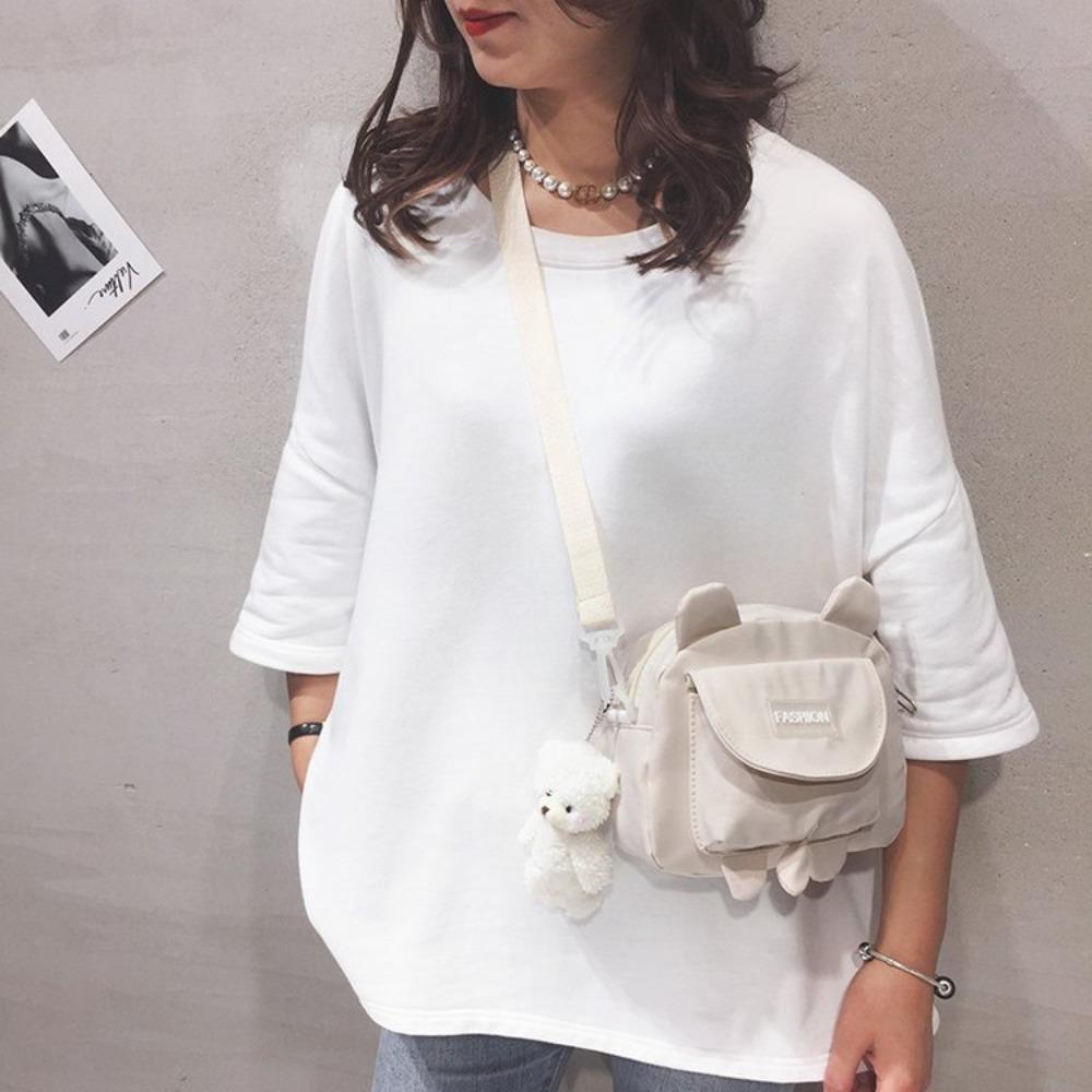 Small Bag Female Wild Cute Messenger Kitty Bag Ins Korean Student Canvas Shoulder Bag Mobile Phone Pouch