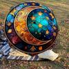 1PC Stained Glass Moon Stars Automatic Open/Close Umbrella with Windproof, 8-Rib Sturdy Canopy, Durable Ribs, Fashionable Design1371A