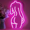 Pink Lady Neon Signs USB Dimmable On/Off switch Wall Art Hanging Decor LED Night Light for Bedroom Bar Home Party Gifts