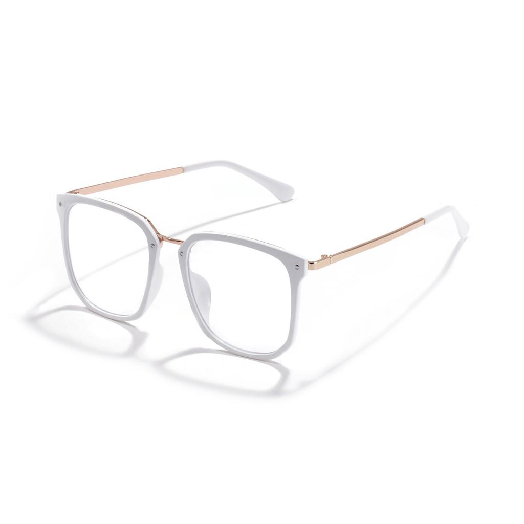 9097 Квадратные очки полуметаллической оправы большого размера для женщин, Ретро тренд плоских линз
