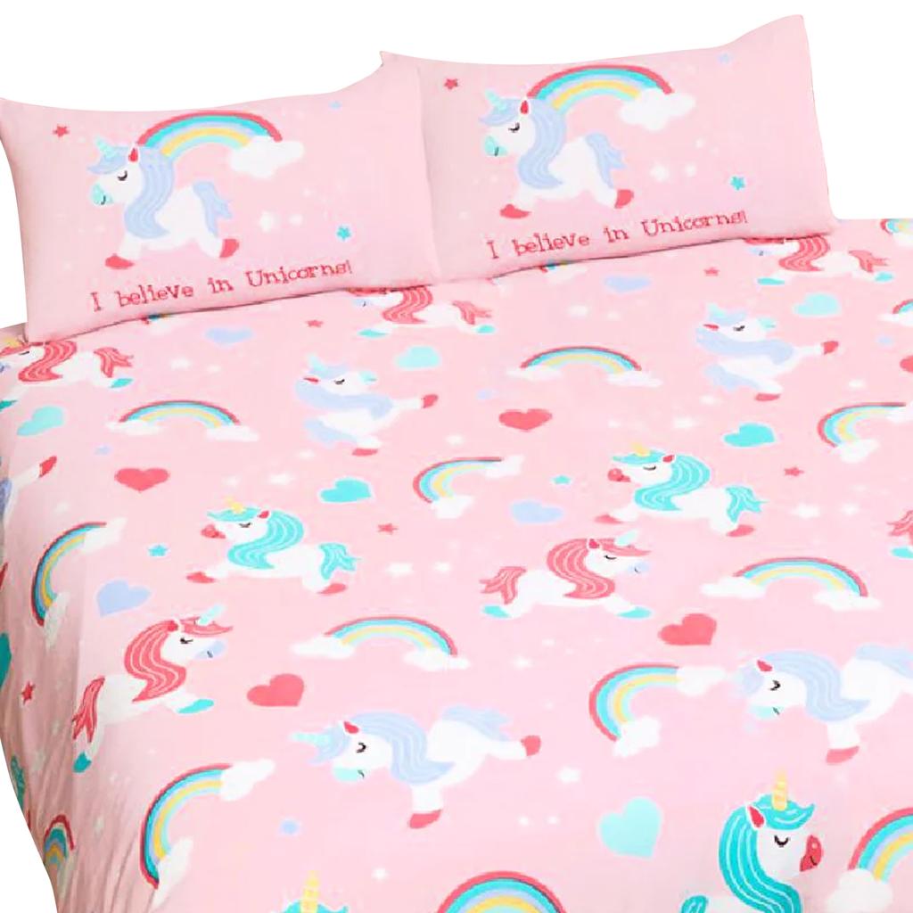 Bedding & Beyond Childrens/Kids I Believe In Unicorns Duvet Cover Set