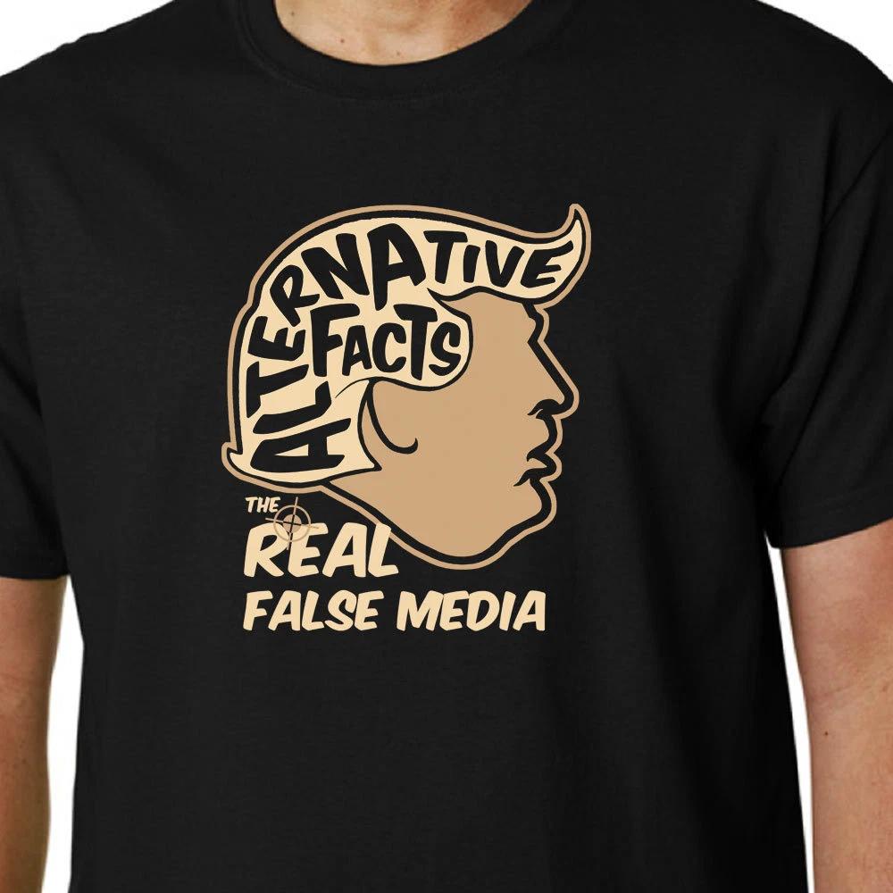 The Real False Media Donald Trump TShirt Alternative Facts Geek Humour Quote Us