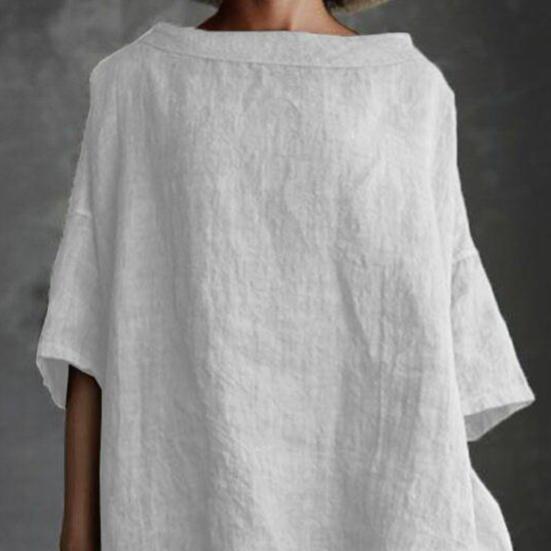 Boat Collar Shirt Comfortable Streetwear Concise Half Sleeve Women Top