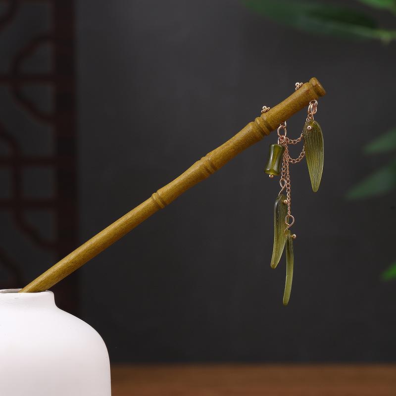 Заколка для волос с кисточкой из искусственного черного дерева в старинном стиле - аксессуар ханьфу для женщин