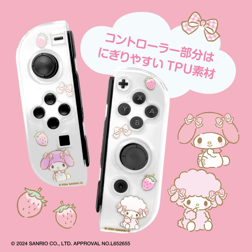 ALLONE Игровой отдельный прозрачный чехол Персонажи Sanrio My Melody x x 10 см Защищает от царапин и грязи Совместим с дисплеем Switch OLED