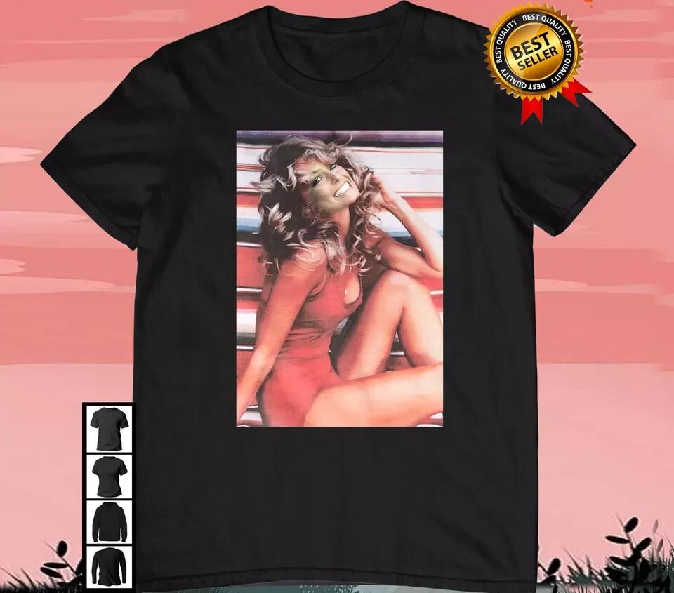 Редкая футболка Farrah Fawcett Singger Топы футболки Мужская Женская Черная Размер S-4XL Унисекс