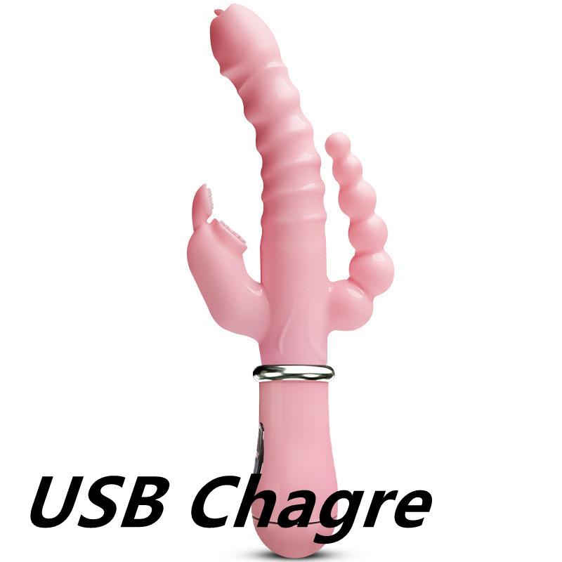 3 в 1 фаллоимитатор-кролик вибратор водонепроницаемый USB магнитный перезаряжаемый вибратор игрушки для взрослых