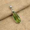 Кулон из стерлингового серебра 925 пробы с зеленым аметистом и драгоценным камнем ручной работы для женщин