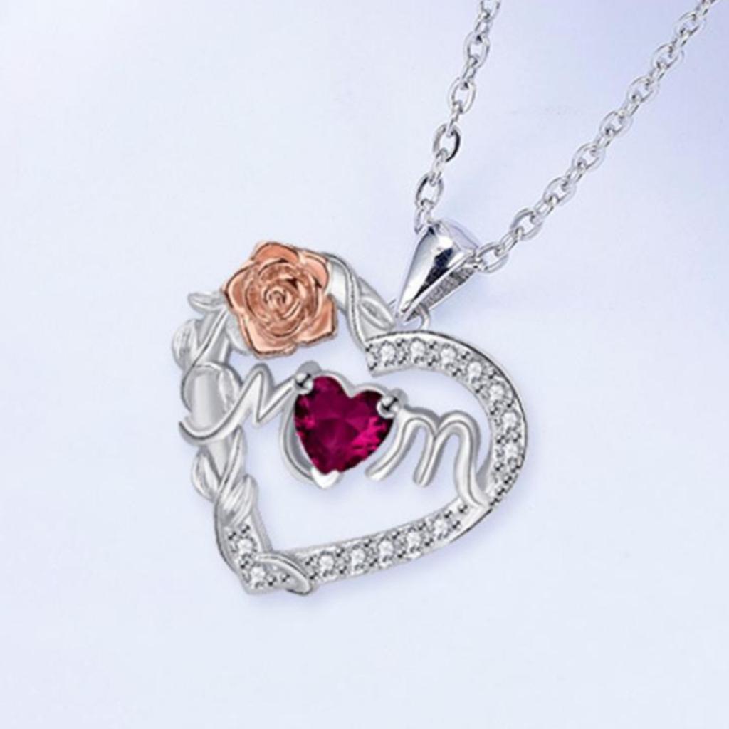 Модное колье на День матери Сердце Роза Цепочка на ключицу