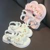 Girls Flowers Sandals Kids Sweet Princess Shoes for Party Wedding Kids Leather Sandals French Style Chic Summer Fashion