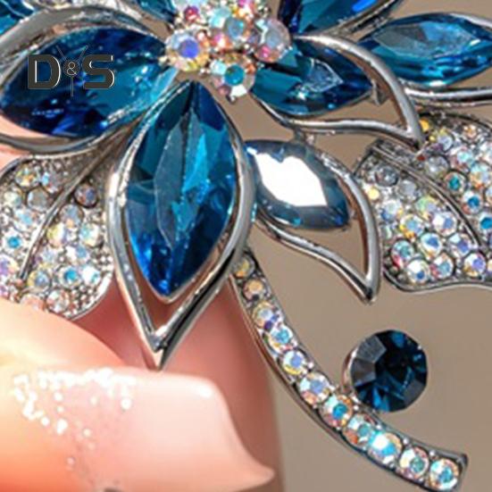 Цветочная брошь со стразами, украшение для торжественного костюма, воротника, шляпы, шарфа, прищепка, ювелирные изделия для выпускного бала.