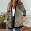Women's Fall And Winter Fashion Casual Printed Long Sleeve Mid-Length Cardigan Jacket