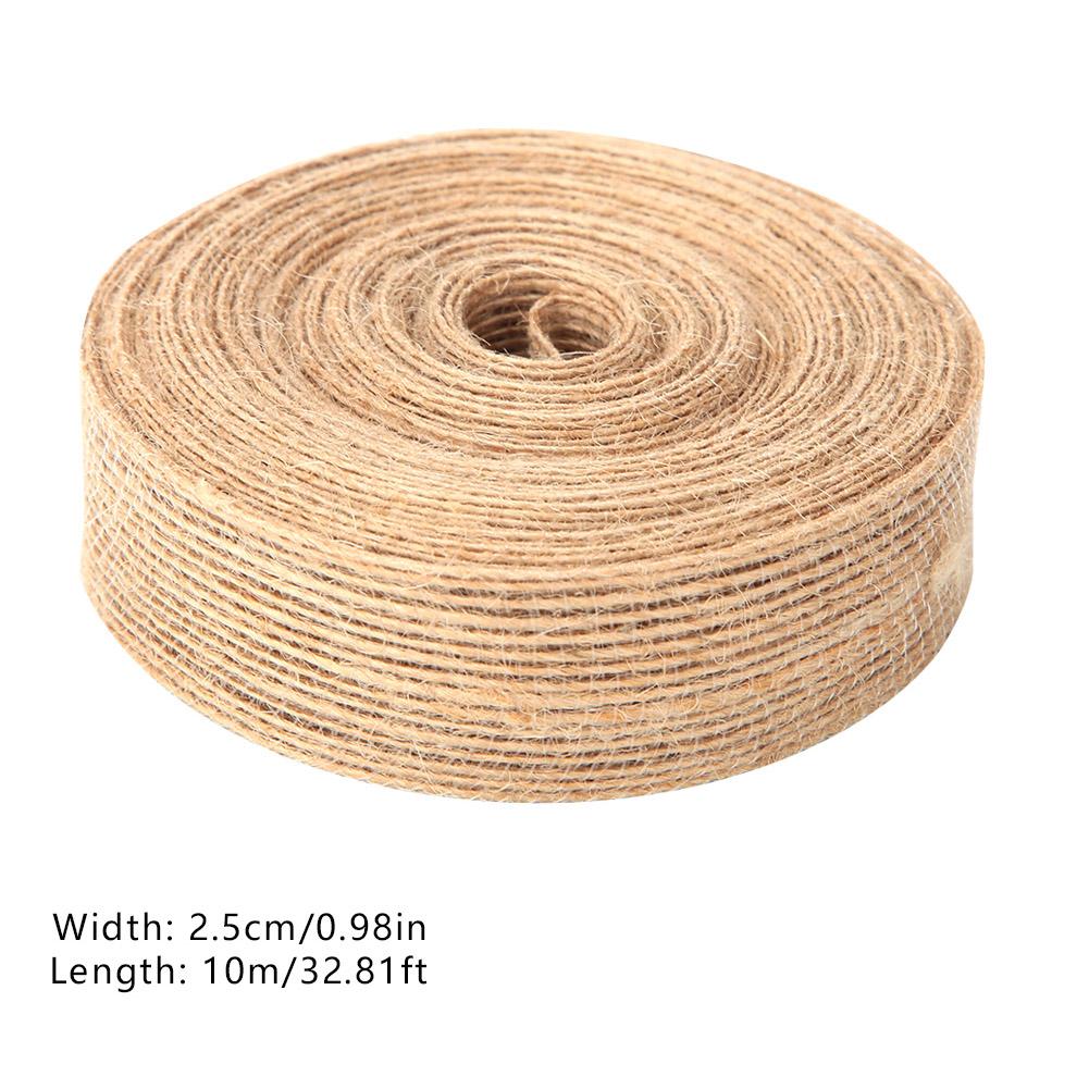 Катушка ленты из джутовой мешковины длиной 10 метров и шириной 2,5 см для домашнего свадебного украшения