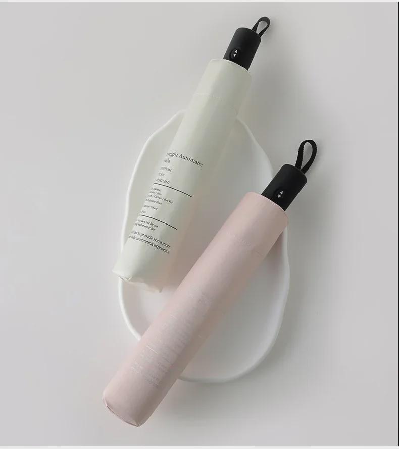 Сверхлегкий автоматический зонт длиной 108 см — двойного назначения, черный клей, защита от УФ-излучения, UPF50+, для солнца и дождя, компактный дизайн.