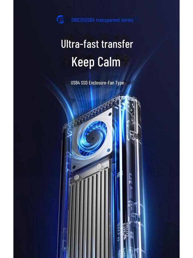 Orico USB4 M.2 NVMe Внешний корпус для SSD с совместимостью Thunderbolt 4/3 и охлаждением вентилятором