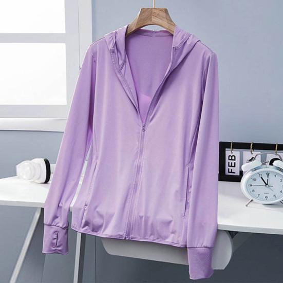 Женское солнцезащитное пальто с защитой от УФ-лучей, велосипедное пальто на открытом воздухе с длинным рукавом и молнией с капюшоном