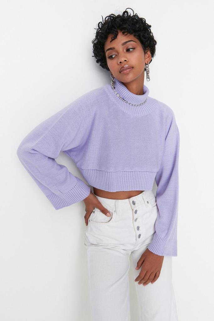 Женский свитер в элегантном стиле, супер укороченный базовый трикотажный свитер с камнями