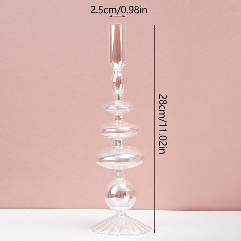 Подсвечник для домашнего декора Ваза Свадебное украшение Прозрачный стеклянный подсвечник Настольные украшения Вазы