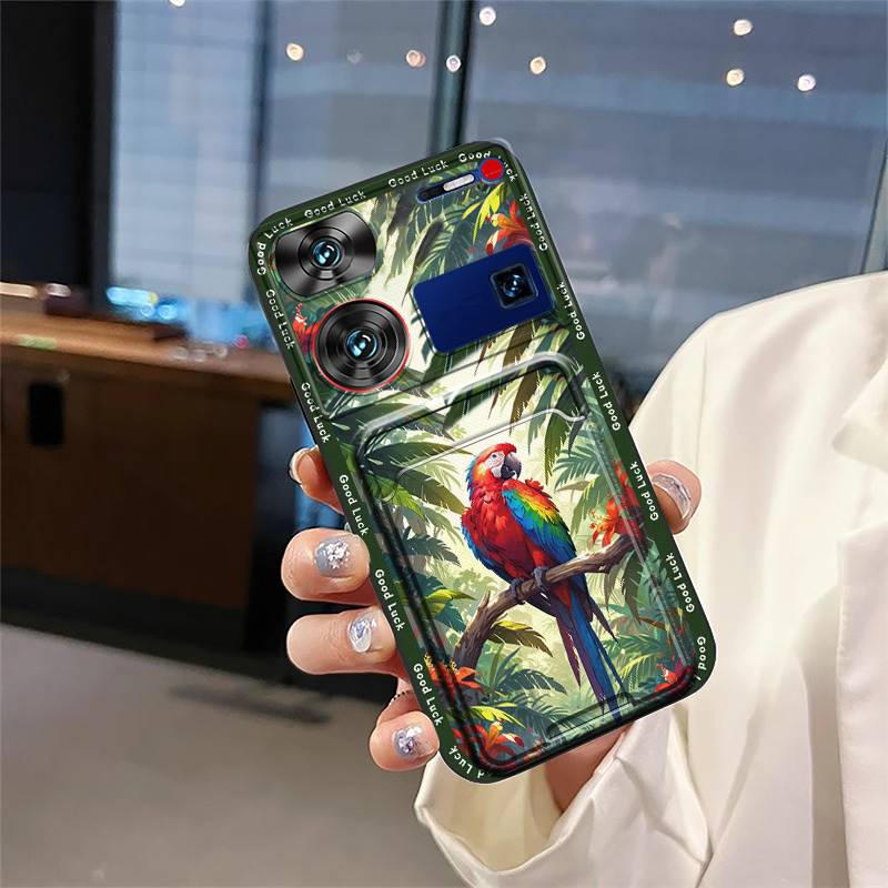 Защитная задняя крышка чехол для телефона для ZTE Nubia Z60 Ultra ТПУ милый силиконовый прочный слот для карт мягкий чехол сумка для карт граффити