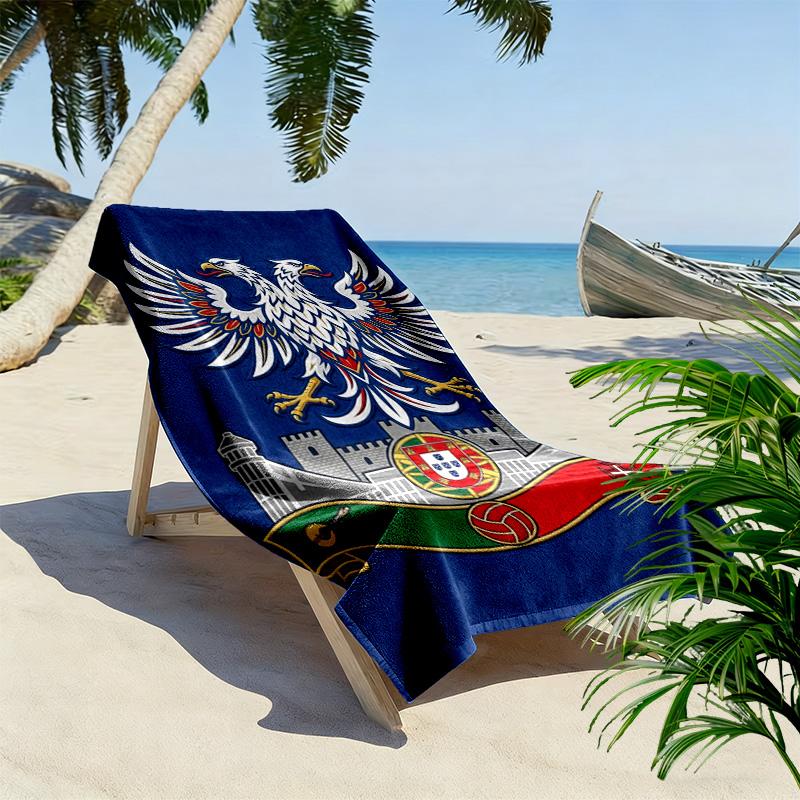 Portuguese Heritage Emblem beach towel Beach towel for vacation photos Portable for travel Absorbent bath towel swim quick-drying swim towel