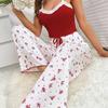 Summer new sexy lace suspender trousers pajamas women wear slim fit two-piece loungewear